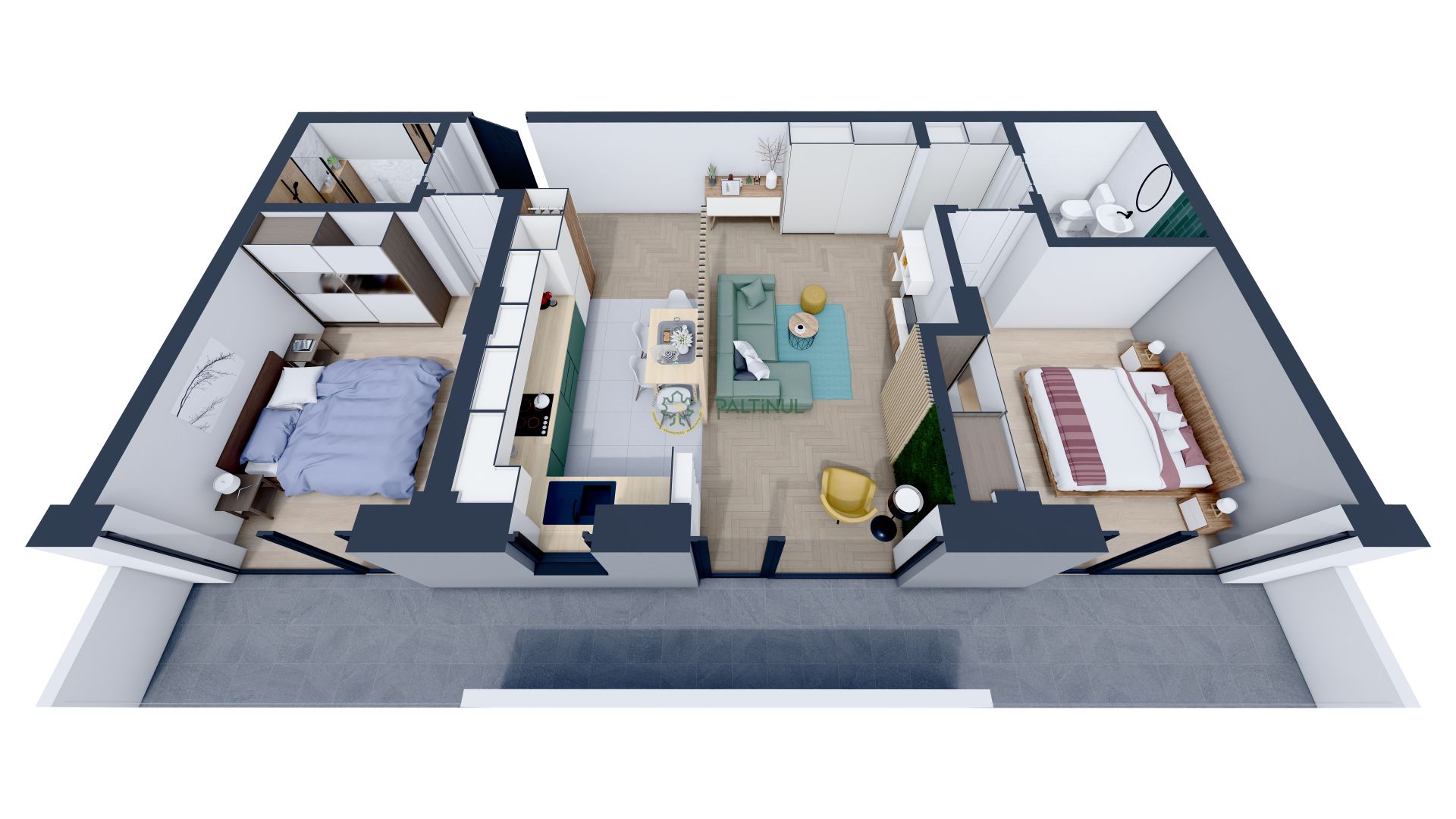 Apartament 3 camere NOU cu terasa la 10 minute de Centru