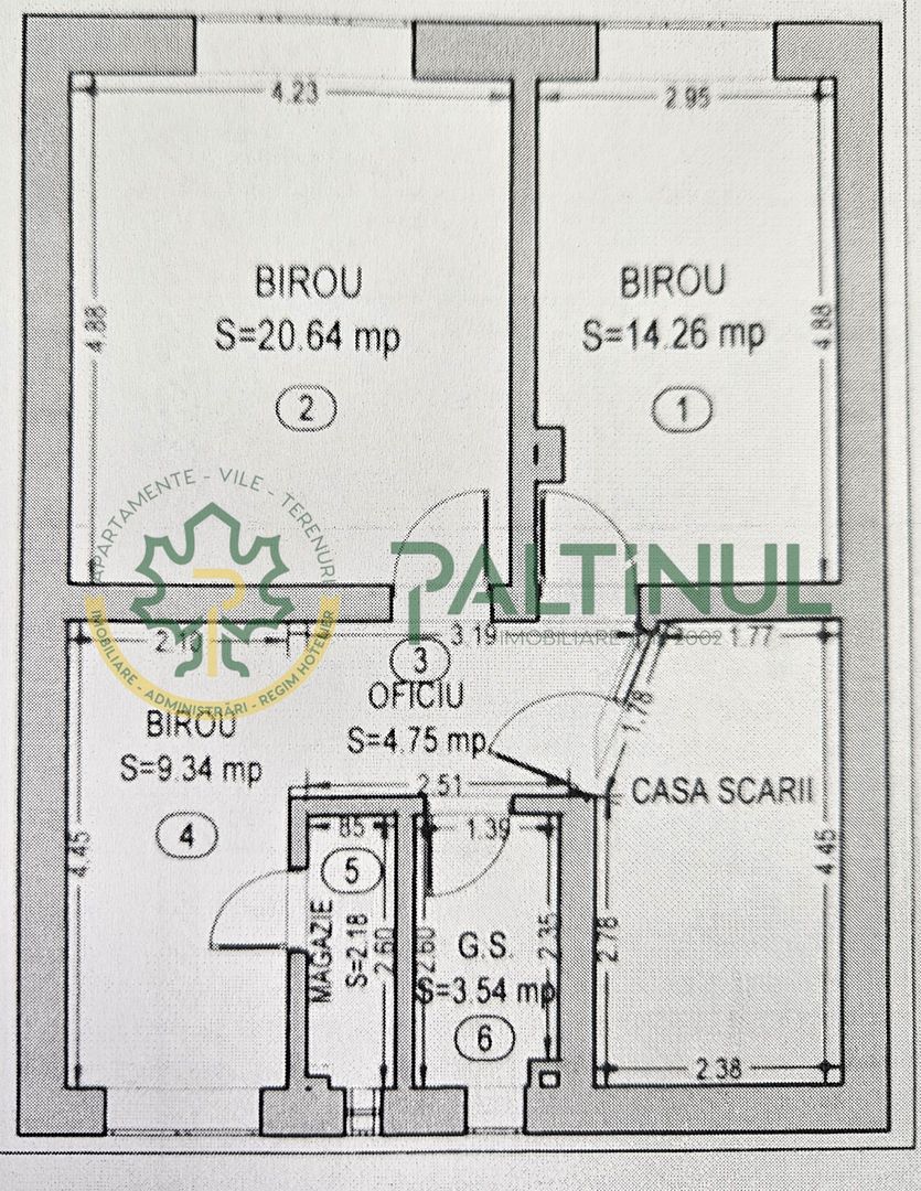 2 spații birouri de vânzare – 55 mp, etaj 1 și 2, str. Rennes, Sibiu