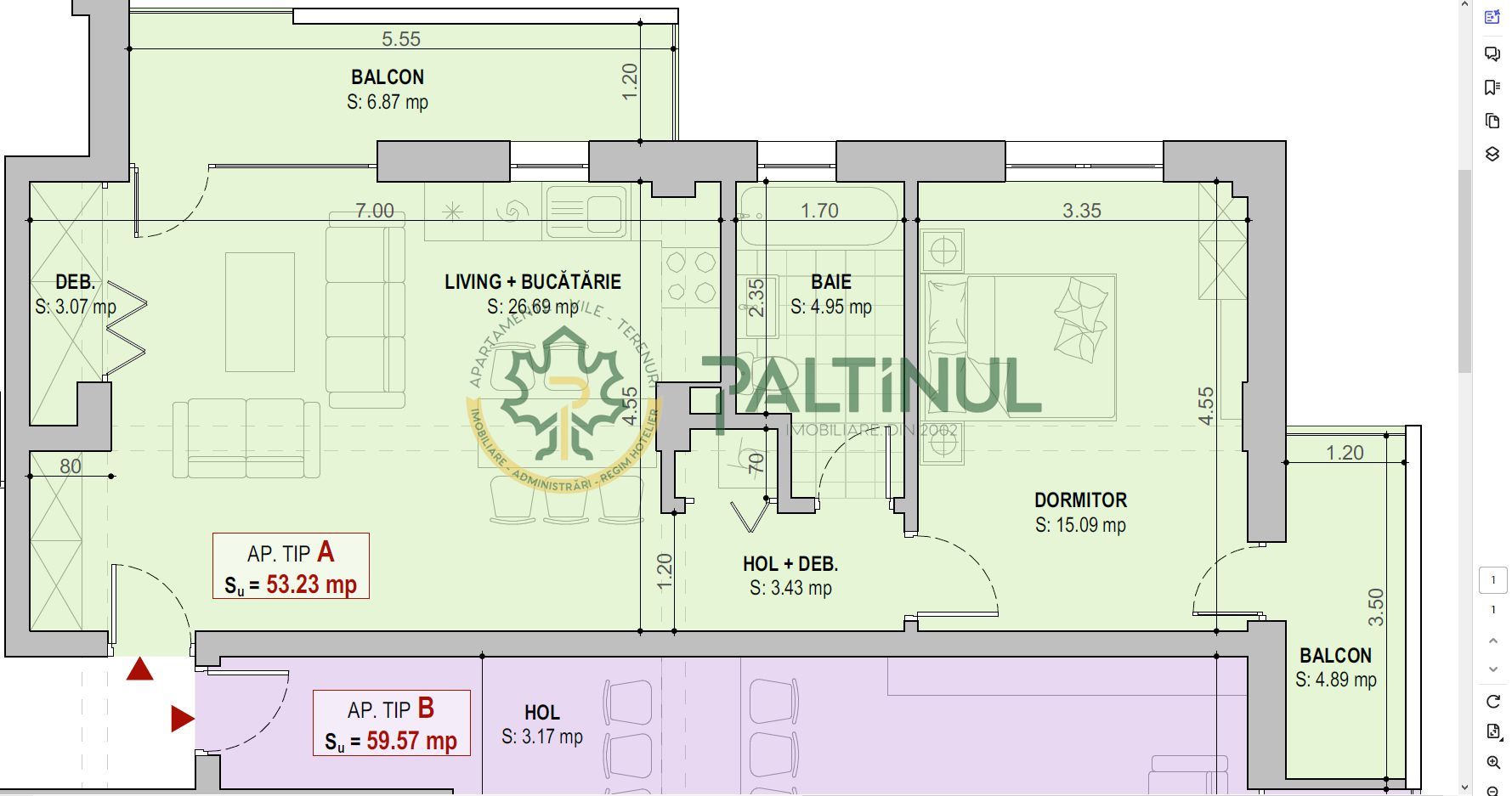 Apartament 2 camere cu lift la 10 minute de Centru