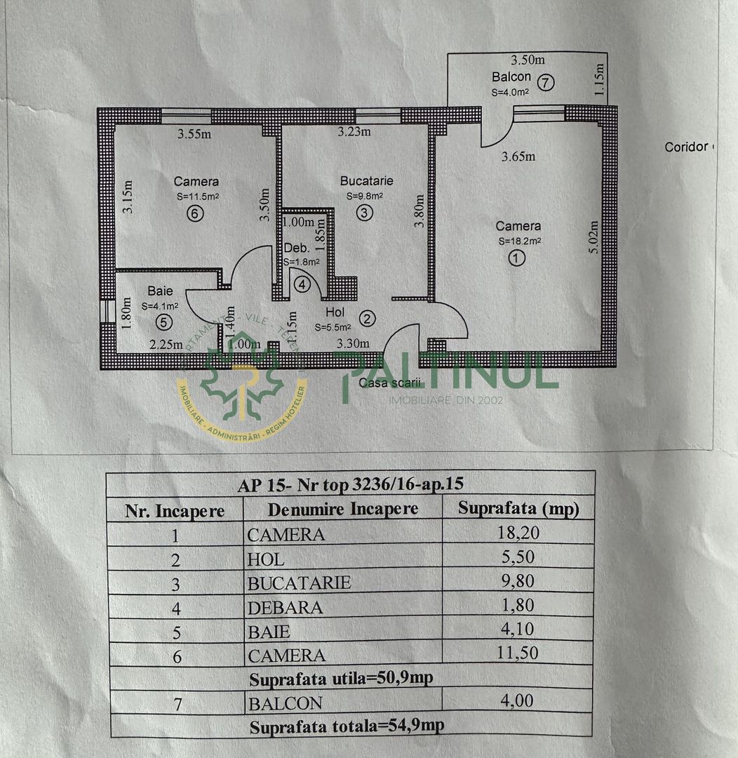 Apartament 2 camere cu Balcon – strada  Constitutiei